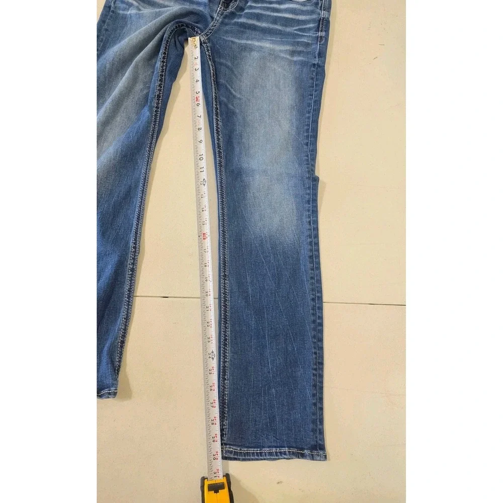 BKE Jake Jeans Mens 32x30 Blue Straight Leg Medium Wash Stretch Denim